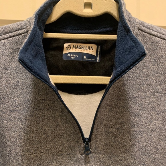 MAGELLAN OUTDOORS Boys Mock Neck Half Zip Pullover Blue Youth Small - Picture 3 of 6
